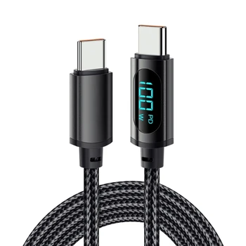 3.3 FT USB-C-USB-C Kábel 100W LED Kijelző Kábel Típusa-C Töltő, Kábel, Telefon