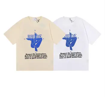 A Los Angeles-i Divatos Ruházati Rhude Híresség Laza Stílus Divat Nagy Méretű Rövid Ujjú T-shirt
