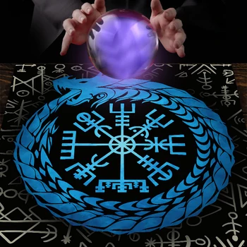 Jóslás Társasjátékok Vagyont Asztrológia Oracle Mat Dísz Viking Misztikus Szimbólumok, Tarot Terítő Boszorkányság Oltárterítő